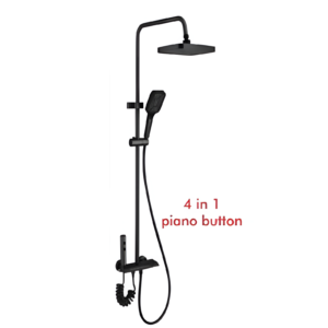 8014H-2 Shower Set – Grey Finish with 4-in-1 Piano Button