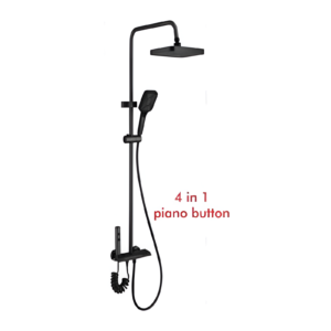 8014K-2 Shower Set – Black Finish with 4-in-1 Piano Button Control
