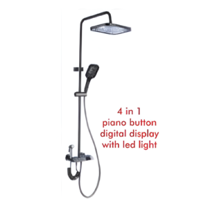 8021C Shower Set – Modern Finish With 4 in 1, piano button, digital display with LED light