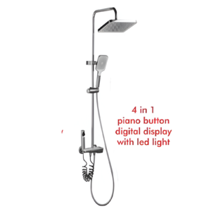 8033H Shower Set – Modern Finish With 4 in 1, piano button, digital display with LED light